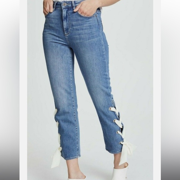 Paige High Rise Sarah Straight Jean - Picture 2 of 15